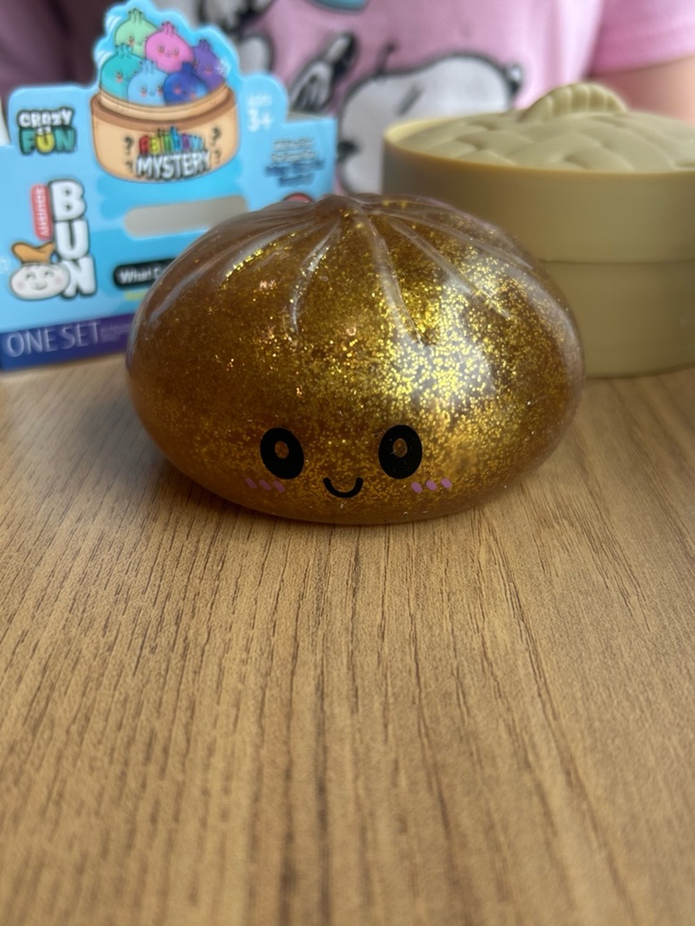 Gold Glitter Squishy Bao Plush - Kids Learning Toy